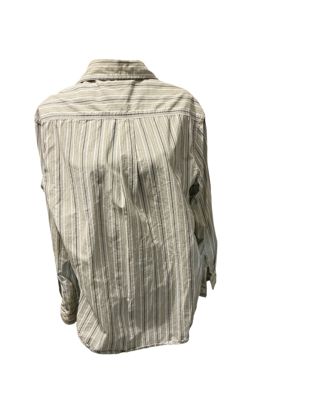 Wrangler Striped Button-Up Shirt in Beige and Gray